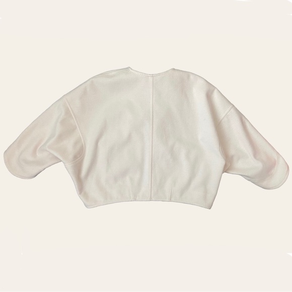Ivory Cropped Blazer, L-XL - Picture 2 of 12